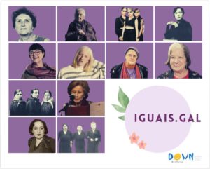 Down Compostela estrea a exposición “Iguais.gal” con motivo do Día da Muller